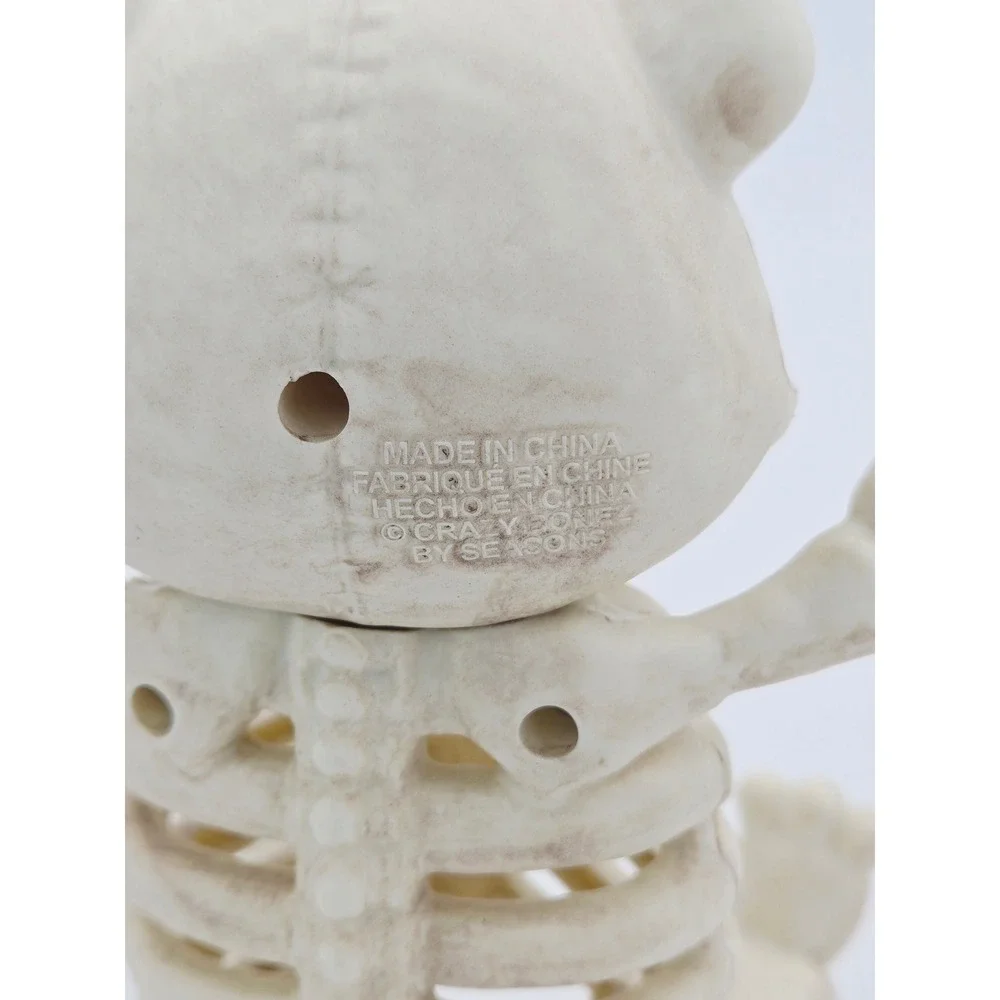Crazy Bonez Skeleton Teddy Bear Figure Halloween Decor Poseable Bone 5 Inch